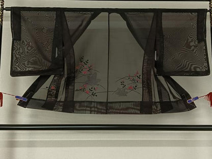 平和屋着物▽羽織 スリーシーズン 春夏秋 塵除け 刺繍 草花文 正絹 逸品 AABF0969jh