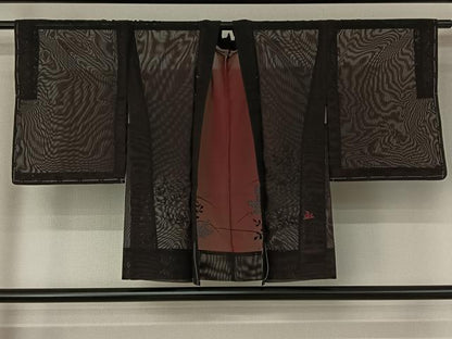 平和屋着物▽羽織 スリーシーズン 春夏秋 塵除け 刺繍 草花文 正絹 逸品 AABF0969jh