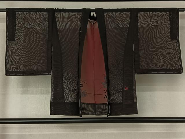 平和屋着物▽羽織 スリーシーズン 春夏秋 塵除け 刺繍 草花文 正絹 逸品 AABF0969jh