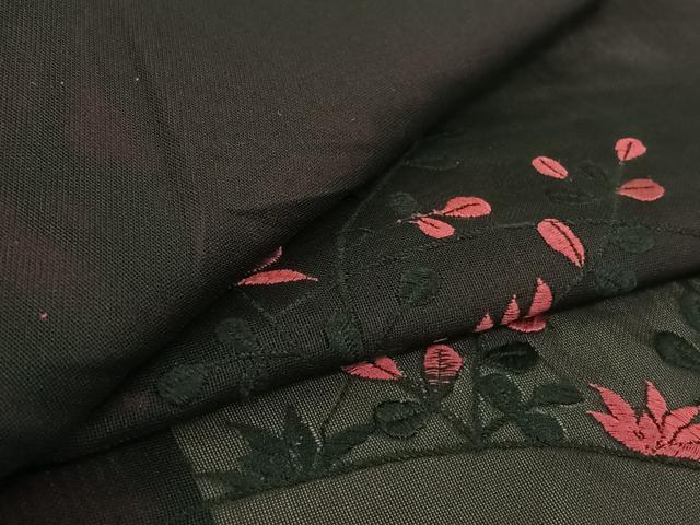平和屋着物▽羽織 スリーシーズン 春夏秋 塵除け 刺繍 草花文 正絹 逸品 AABF0969jh