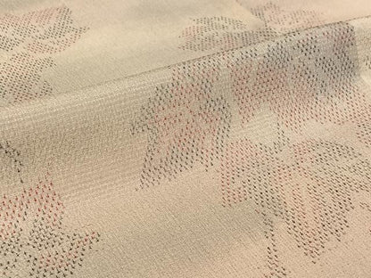 平和屋着物▽本塩沢 単衣 葡萄蔦の葉文 正絹 逸品 AABF0980jh