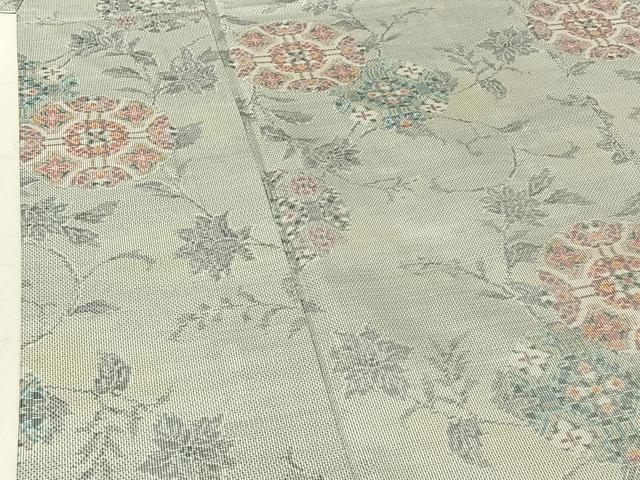 平和屋着物▽本場大島紬 白大島 単衣 7マルキ 正倉院花文 正絹 逸品 AABF0984jh