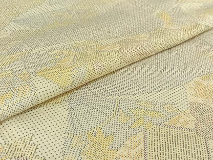 平和屋着物▽本場染大島紬　単衣　扇面花文　正絹　逸品　AABF0985jh