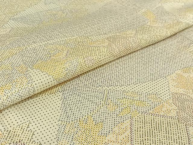 平和屋着物▽本場染大島紬　単衣　扇面花文　正絹　逸品　AABF0985jh