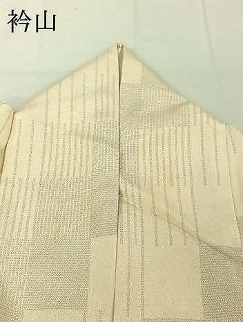 平和屋着物▽本塩沢 単衣 幾何学文様 正絹 逸品 AABF0989jh