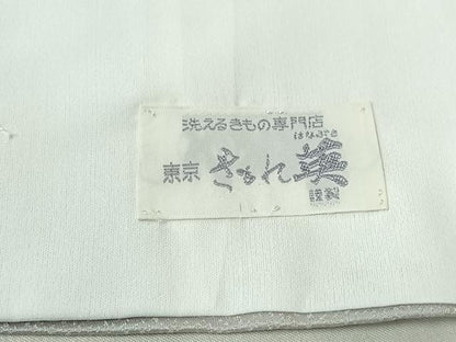 平和屋着物▽洗える最高級着物　＜英＞はなぶさ謹製　訪問着　単衣　亀甲花文　暈し染め　金彩　洗える着物　AABF0990jh