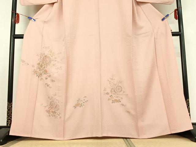 平和屋着物▽訪問着 単衣 中国三大刺繍 汕頭刺繍 スワトウ刺繍 総刺繍 花鼓文 金糸 正絹 逸品 AABF0993jh