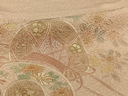 平和屋着物▽訪問着 単衣 中国三大刺繍 汕頭刺繍 スワトウ刺繍 総刺繍 花鼓文 金糸 正絹 逸品 AABF0993jh