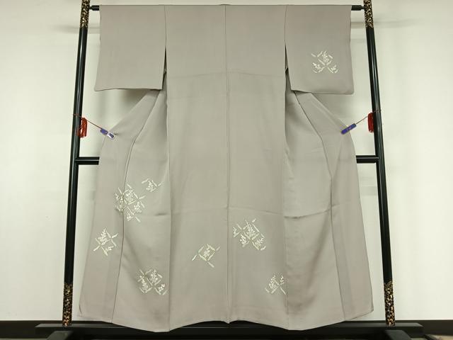 平和屋着物▽訪問着 単衣 草花文 金彩 正絹 逸品 AABF0995jh