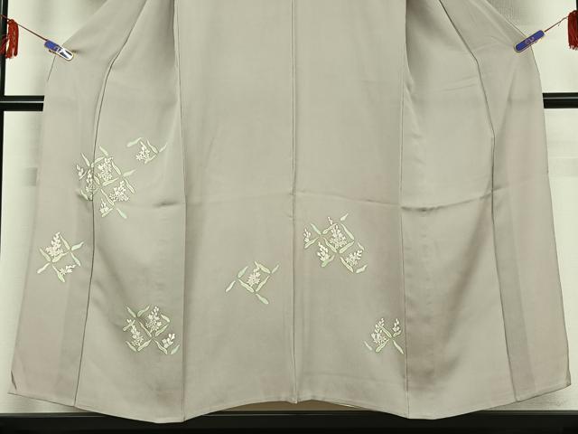 平和屋着物▽訪問着 単衣 草花文 金彩 正絹 逸品 AABF0995jh