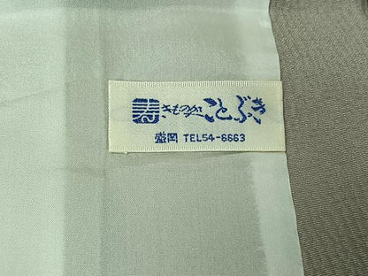 平和屋着物▽訪問着 単衣 草花文 金彩 正絹 逸品 AABF0995jh