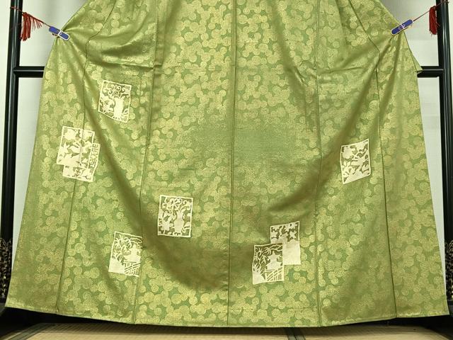 平和屋着物▽訪問着 単衣 花鳥文 金彩 正絹 逸品 AABF1000jh