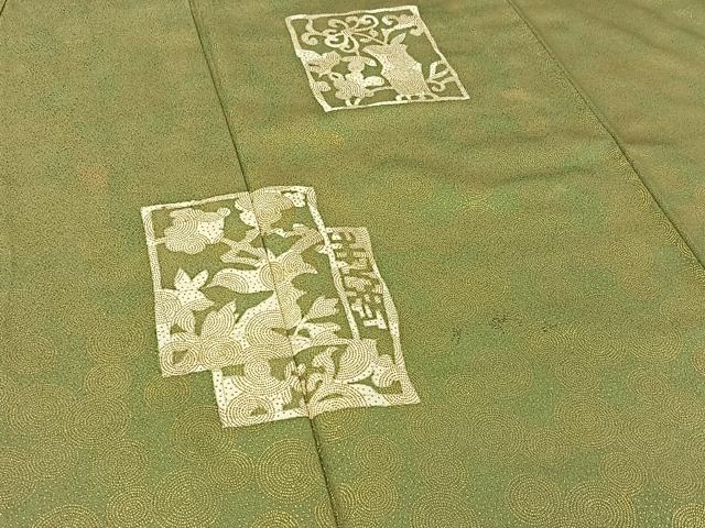 平和屋着物▽訪問着 単衣 花鳥文 金彩 正絹 逸品 AABF1000jh