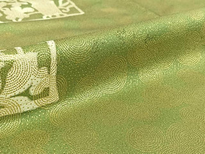 平和屋着物▽訪問着 単衣 花鳥文 金彩 正絹 逸品 AABF1000jh
