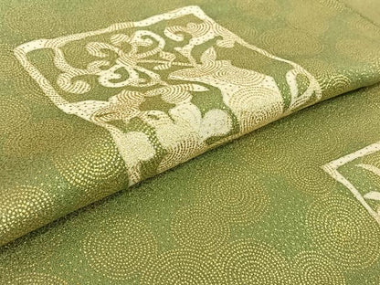 平和屋着物▽訪問着 単衣 花鳥文 金彩 正絹 逸品 AABF1000jh