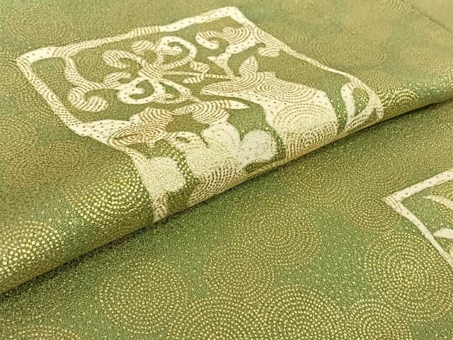 平和屋着物▽訪問着 単衣 花鳥文 金彩 正絹 逸品 AABF1000jh