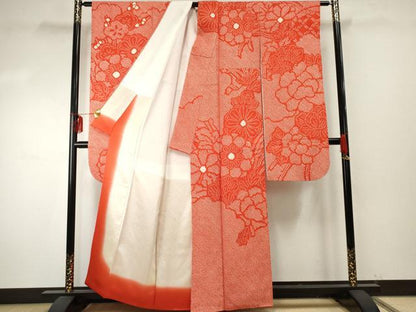 平和屋着物●豪華振袖　総絞り　花籬文　正絹　逸品　AABF1002cs