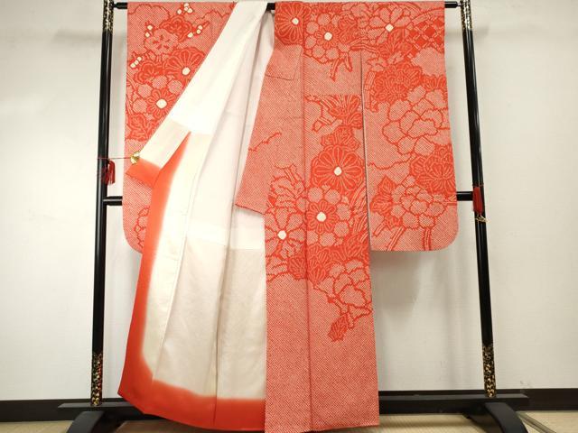 平和屋着物●豪華振袖　総絞り　花籬文　正絹　逸品　AABF1002cs