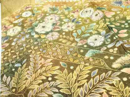 平和屋着物●訪問着　辻が花　暈し染め　金通し地　正絹　逸品　AABF1006cs