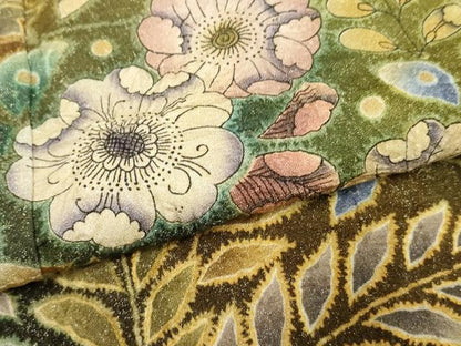 平和屋着物●訪問着　辻が花　暈し染め　金通し地　正絹　逸品　AABF1006cs