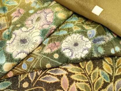 平和屋着物●訪問着　辻が花　暈し染め　金通し地　正絹　逸品　AABF1006cs