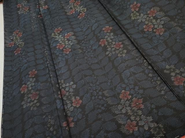 平和屋着物●本場大島紬　草花文　正絹　逸品　未使用　AABF1014cs