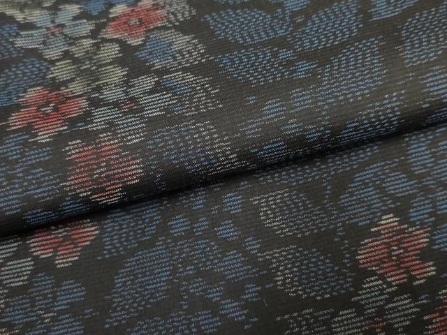 平和屋着物●本場大島紬　草花文　正絹　逸品　未使用　AABF1014cs