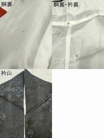 平和屋着物●本場大島紬　花菱文　正絹　逸品　AABF1015cs