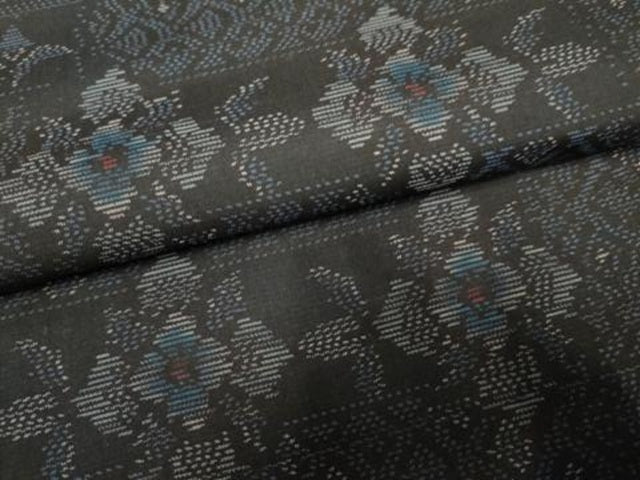 平和屋着物●本場大島紬　花菱文　正絹　逸品　AABF1015cs