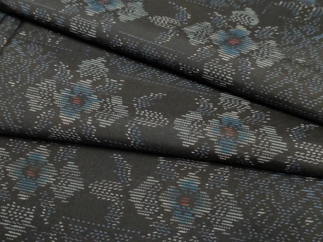 平和屋着物●本場大島紬　花菱文　正絹　逸品　AABF1015cs