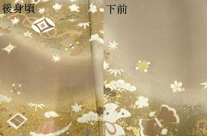 平和屋着物●豪華色留袖　友禅　駒刺繍　吉祥宝尽くし　暈し染め　正絹　逸品　AABF1018cs