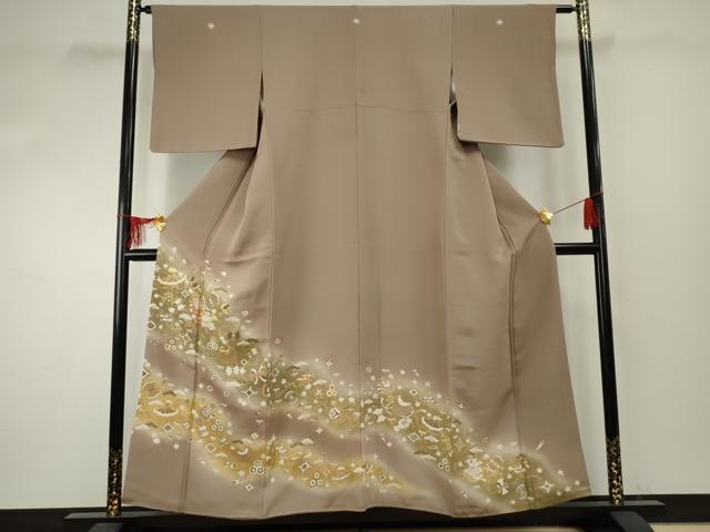 平和屋着物●豪華色留袖　友禅　駒刺繍　吉祥宝尽くし　暈し染め　正絹　逸品　AABF1018cs