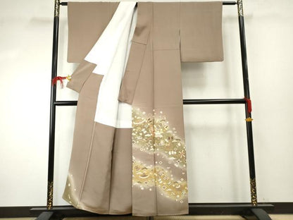 平和屋着物●豪華色留袖　友禅　駒刺繍　吉祥宝尽くし　暈し染め　正絹　逸品　AABF1018cs