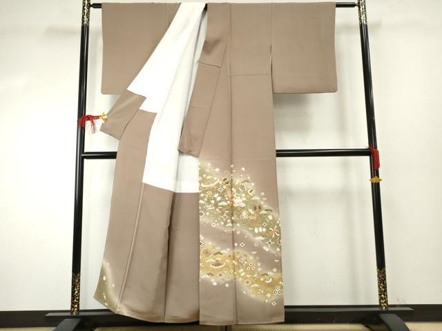 平和屋着物●豪華色留袖　友禅　駒刺繍　吉祥宝尽くし　暈し染め　正絹　逸品　AABF1018cs