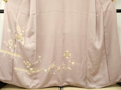 平和屋着物●訪問着　友禅　正倉院枝花文　金糸　金彩　正絹　逸品　AABF1020cs