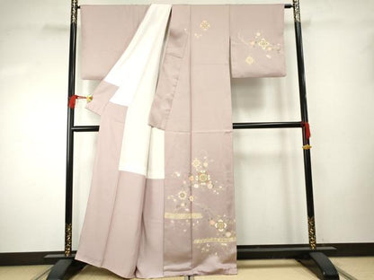 平和屋着物●訪問着　友禅　正倉院枝花文　金糸　金彩　正絹　逸品　AABF1020cs