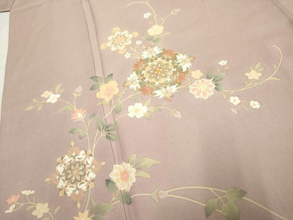 平和屋着物●訪問着　友禅　正倉院枝花文　金糸　金彩　正絹　逸品　AABF1020cs