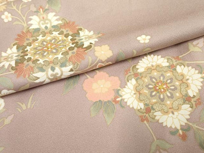 平和屋着物●訪問着　友禅　正倉院枝花文　金糸　金彩　正絹　逸品　AABF1020cs