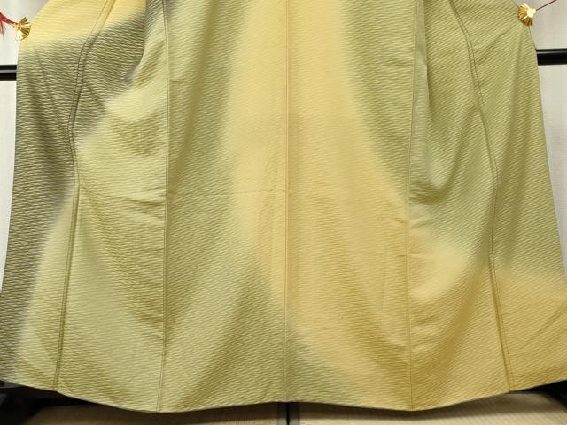 平和屋着物●黄金糸　お召　訪問着　霞文　暈し染め　正絹　逸品　AABF1021cs 平和屋着物○黄金糸 お召 訪問着 霞文 暈し染め 正絹 逸品