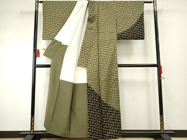 平和屋着物●染色作家　斉藤三才　訪問着　三才鳥　金彩　正絹　逸品　AABF1022cs