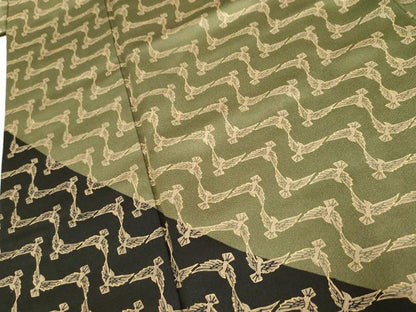 平和屋着物●染色作家　斉藤三才　訪問着　三才鳥　金彩　正絹　逸品　AABF1022cs