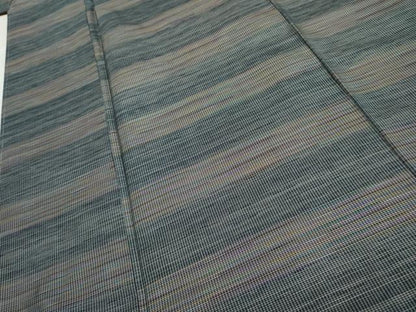 平和屋着物●本場縞大島紬　横段文　正絹　逸品　未使用　AABF1024cs