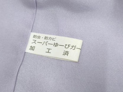 平和屋着物●上質な小紋　紋紗　麻の葉文様　黒地　正絹　逸品　AABF1025cs