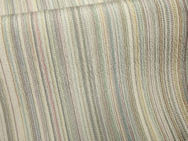 平和屋着物●本塩沢　やまだ織　200色　間道　正絹　逸品　AABF1036cs