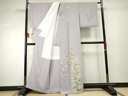 平和屋着物●訪問着　友禅　作家物　花蝶文　暈し染め　さが美扱い　正絹　逸品　AABF1038cs