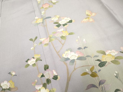 平和屋着物●訪問着　友禅　作家物　花蝶文　暈し染め　さが美扱い　正絹　逸品　AABF1038cs