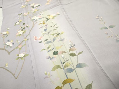 平和屋着物●訪問着　友禅　作家物　花蝶文　暈し染め　さが美扱い　正絹　逸品　AABF1038cs