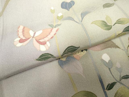 平和屋着物●訪問着　友禅　作家物　花蝶文　暈し染め　さが美扱い　正絹　逸品　AABF1038cs