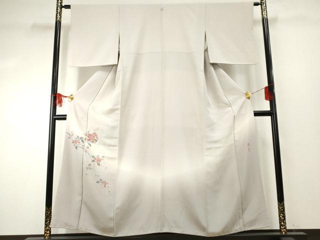 平和屋着物●京加賀友禅　百貫達雄　色留袖　枝花文　暈し染め　正絹　逸品　AABF1039cs