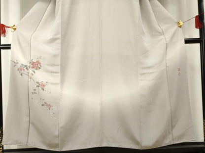平和屋着物●京加賀友禅　百貫達雄　色留袖　枝花文　暈し染め　正絹　逸品　AABF1039cs